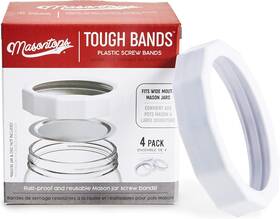 Tb4wwht Masontops Tough Band - Wide Mouth Mason Jar Screw Bands White