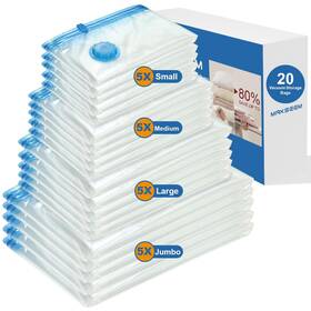 Mabag004 Maxseem 20pack Vacuum Storage Bags 5 Jumbo/5 Large/5 Medium/5 Small Seal