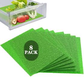 Aq-bxd08gr-mb Maxtbee 8 Pcs Refrigerator Drawer Liners For Fruit And 15x12 In Green
