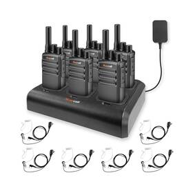 Mc-558 Maycall 558 6 Pack Walkie Talkies Long Range With Earpiece Two Way Radio Rechargeable