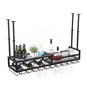 Mbqq 781827515716 Ceiling-type Wine Holder Wall Mounted Bottle Black