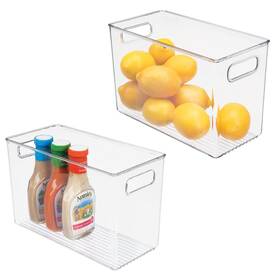 02666mdkeu Mdesign Plastic Storage Box Narrow Open-top Fridge Organiser Tray With H