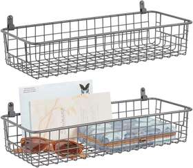 03486mdhseu Mdesign Portable Metal Wire Wall Mount Decor Storage Organizer Graphite