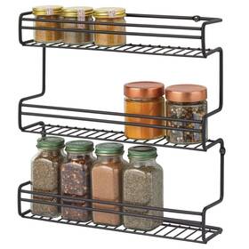 16216mdk Mdesign Metal Wall Mount Kitchen Spice Bottle Rack Holder Food Storage