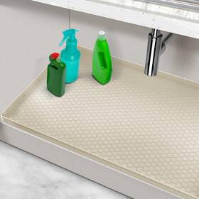 Cgd-34x22-beige Mecheer Under Kitchen Sink Mats And Protectors Waterproof Silicone Mat Fo