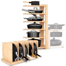 Rc01 Meecoo Spring 6 Tier Pot Organizer Collapsible With 3 Diy Methods Adjustable Pots And Pans Rc01 Meecoo Spring 6 Tier Pot Organizer Collapsible With 3 Diy Methods Adjustable Pots And Pans