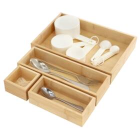 Mc-b109 Megachef 4 Piece Bamboo Storage And Organization Trays