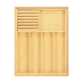 Mc-b124 Megachef Adjustable Bamboo Drawer Storage And Organization Tray With Removable