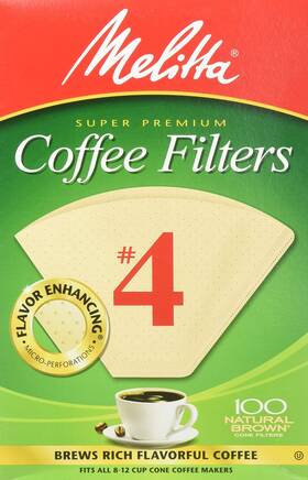 Melitta 747989308443 Cone Coffee Filters Natural Brown #4 300 Count Pack Of 3 1 Filter