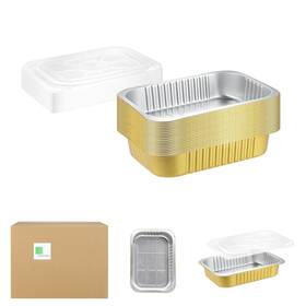 2200-20p Mestaek C278/2200-20p 11 Inch X 7.5 Sturdy Aluminum Foil Pans Lids 20 Packs 2x Thicker Heavy Duty