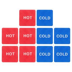 Metallixity 786527632503 10 Pcs Self Stick Hot And Cold Water Label Faucets Sinks Square