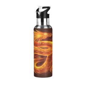 Hlf-g284225458p Mftjyo Dragon Water Bottle For Boys - Insulated Stainless Steel Flask With Straw Lid Hlf-g284225458p Mftjyo Dragon Water Bottle For Boys - Insulated Stainless Steel Flask With Straw Lid