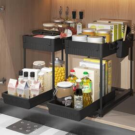Mhha1cb Mhha Under Sink Organizer 2 Tier Sliding Bathroom Cabinet And Storageʌ