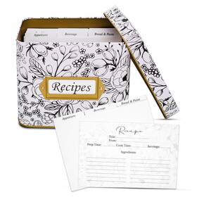 Mia Esme 860009888302 Recipe Box With Cards And Dividers Set 12