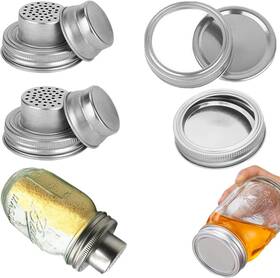 0040-204 Mia Genovia Mason Jars Shaker Lids 70mm/2.76 Inch 2x Sealing 0040-204 Mia Genovia Mason Jars Shaker Lids 70mm/2.76 Inch 2x Sealing