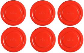 Mian 744110952544 Red Plastic Lids Fits Luminarc Working Glass 6 Pack