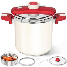 Michelangelo 895269405064 8.5 Quart Stainless Steel Stovetop Pressure Cooker 3-in-1 Press