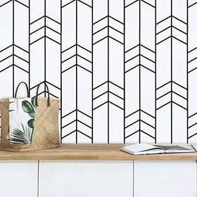 Micpolo 762739447753 Black And White Wallpaper Peel Stick Modern Geometric Removable