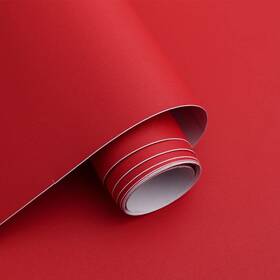Micpolo 762739449856 15.7 Inch X 118 Thicken Red Wallpaper Contact Paper Solid Color Peel And Sti
