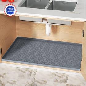 65173 Mifadfao Sink Mats 14 X22 Silicone Waterproof Liner Tray With Drain Hole Under 14x22