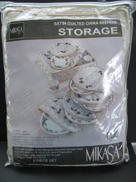 Mikasa 641265252027 Satin Quilted China Keepers Storage Bags 6 Pc Set For 12 Place Settings