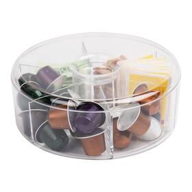 Mind Reader 887530041129 Acrylic Storage And Organizer 6 Compartment Tea Bag Holder With Lid