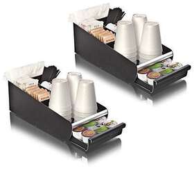 Mind Reader 887530041433 Cup And Condiment Coffee Pod Drawer Countertop Organizer Black 2-pack Re