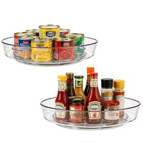 Mirafure Sn019 2 Pack Lazy Susan 10 Inch Turntable For Spice Organization Clear Bpa-free P