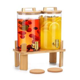 Miwuyi 716921886561 1 Gallon 2 Pcs Glass Beverage Dispenser Drink Dispensers For Parties Lemona