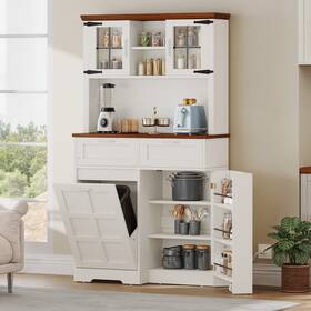 Moasis 197839095656 69 Inch H Farmhouse Kitchen Pantry Storage Cabinet With