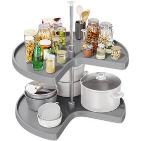 Moasis 197839184084 28 Inch Pie Cut 2 Shelf Lazy Susan Set