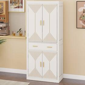 Moasis 197839456211 Farmhouse Freestanding 72ftft Kitchen Pantry Storage Cabinet Cupboard With