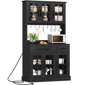 Moasis 197839480520 71 Inch Tall Kitchen Pantry Hutch Storage Cabinet With Power