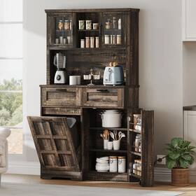 Moasis 197839653153 69 Inch H Farmhouse Kitchen Pantry Storage Cabinet With