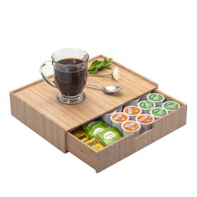 Mobilevision 814074017051 Bamboo Drawer Organizer To Hold Single-serve Coffee Pods Tea And Espr