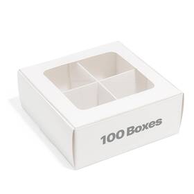 Modsy Baking 850051399192 Small Cookie Boxes - White 4 Treats Window And Dividers 6 X 2.4 Inc Modsy Baking 850051399192 Small Cookie Boxes - White 4 Treats Window And Dividers 6 X 2.4 Inc