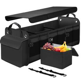 Bce001-mj Mojioo Large Trunk Organizer For Car Suv Truck With Removable Cooler Bag-collapsib