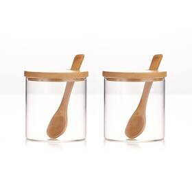 Zhiyao000302-05-01 Moladri 300ml/10oz Clear Glass Jar With Bamboo Lid And Wooden Spoon Cute Sugar Bowl Zhiyao000302-05-01 Moladri 300ml/10oz Clear Glass Jar With Bamboo Lid And Wooden Spoon Cute Sugar Bowl
