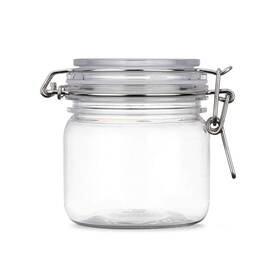 8541995850 Mollensiuer 2pcs 10 Oz/300ml Clear Round Plastic Home Kitchen Storage Sealed Jar Bottles