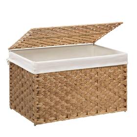 Mhlb001na01 Moorliter Wicker Storage Basket With Lid 42.3 Gallon 160l Large Blanket