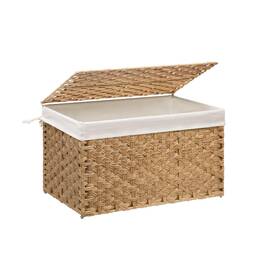 Mhlb003na01 Moorliter Wicker Storage Basket With Lid 17.2 Gallon 65l Small Blanket L