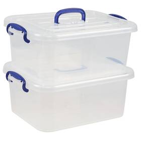 S8032c Morcte 8 L Clear Latching Box Plastic Storage Bin With Handle 2-pack S8032c Morcte 8 L Clear Latching Box Plastic Storage Bin With Handle 2-pack