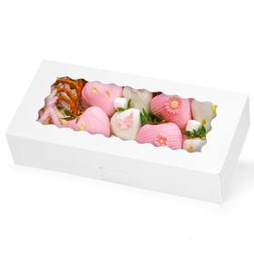 Bululuo2020011201 Moretoes 30pcs Auto-popup Cookie Boxes 12x5.5x2.5 Inch White Bakery Box With