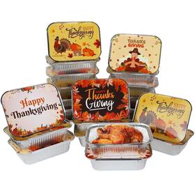 T-bs-105 Mortime 40 Pcs Thanksgiving Foil Pans With Lids Disposable Food Conta Inch