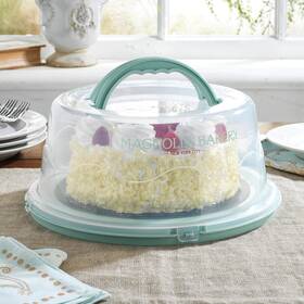Mosjos 196852159598 Extra Large Cake Carrier Holder With Lid And 2 Sturdy Green