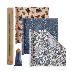 Dy-moukeren-2418 Moukeren 3 Rolls Beeswax Wraps For Food Assorted Organic Cotton Reu... Fast Ship