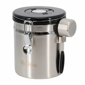 136627.02 Mr. Coffee Mondrich 48 Ounce Stainless Steel Airtight Canister With Scoo