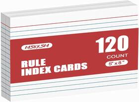 0100260 Mskksm Index Cards 5x8 Inch - 120 Count Ruled 5 X 8 Inch- White
