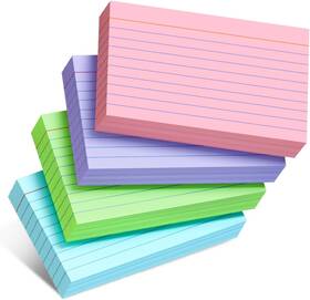 Thamzus0090150 Mskksm Colored Index Cards 3x5 3 X 5 Inch- 200 Count Pink Blue Purple Green