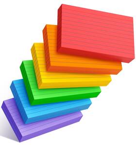 Thamzus0090630 Mskksm Colored Index Cards 3x5 Inch - 300 Count 3 X 5 Inch- Neon 6 Colors